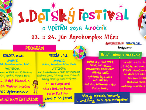 Pozvánka na akci 1. dětský festival v Nitře 23. - 24.6.2018