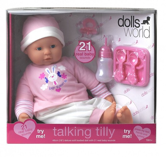 Lalka Bobas Talking Tilly Dolls World 46 cm
