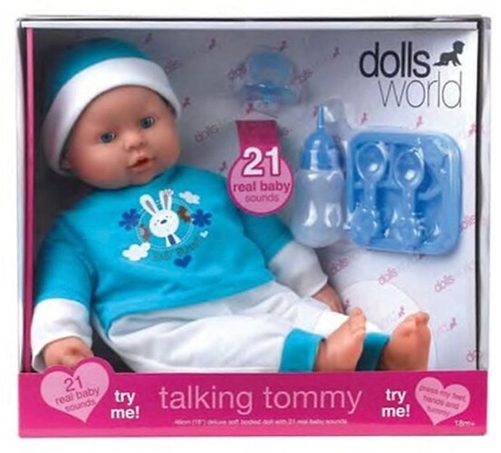 Lalka Bobas Talking Tommy Dolls World 46 cm Chłopiec