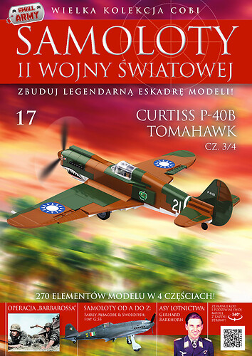 Curtiss P-40B Tomahawk cz.3/4 Samoloty WWII nr 17