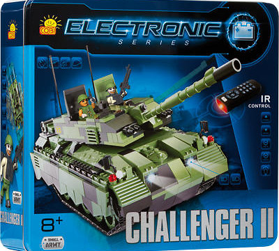 Mr. Šalapeňos testuje elektronický tank Challenger II