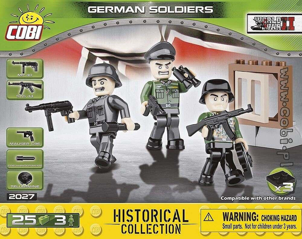 Lego kompa. Deutscher  Hauptmann mit Soldaten Minifiguren Spielzeug Cobi