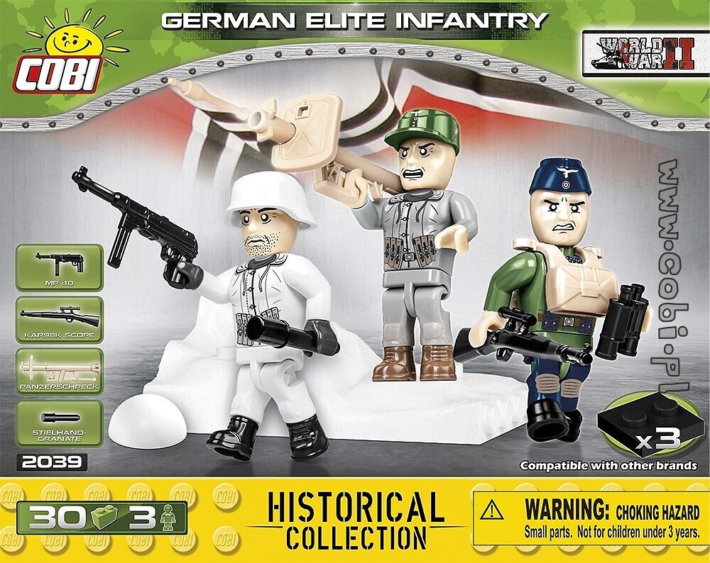 Cobi Army WW2 Military w 4 x Deutsche Soldaten WW2 Minifiguren 