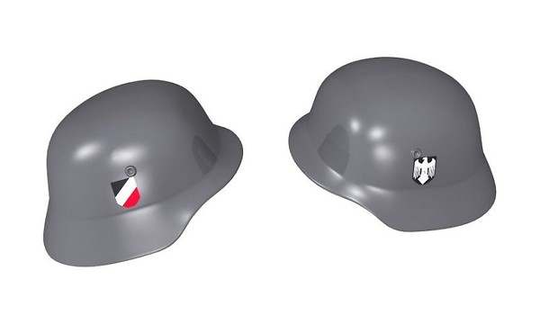 Stahlhelm - German military helmet with prints, gray