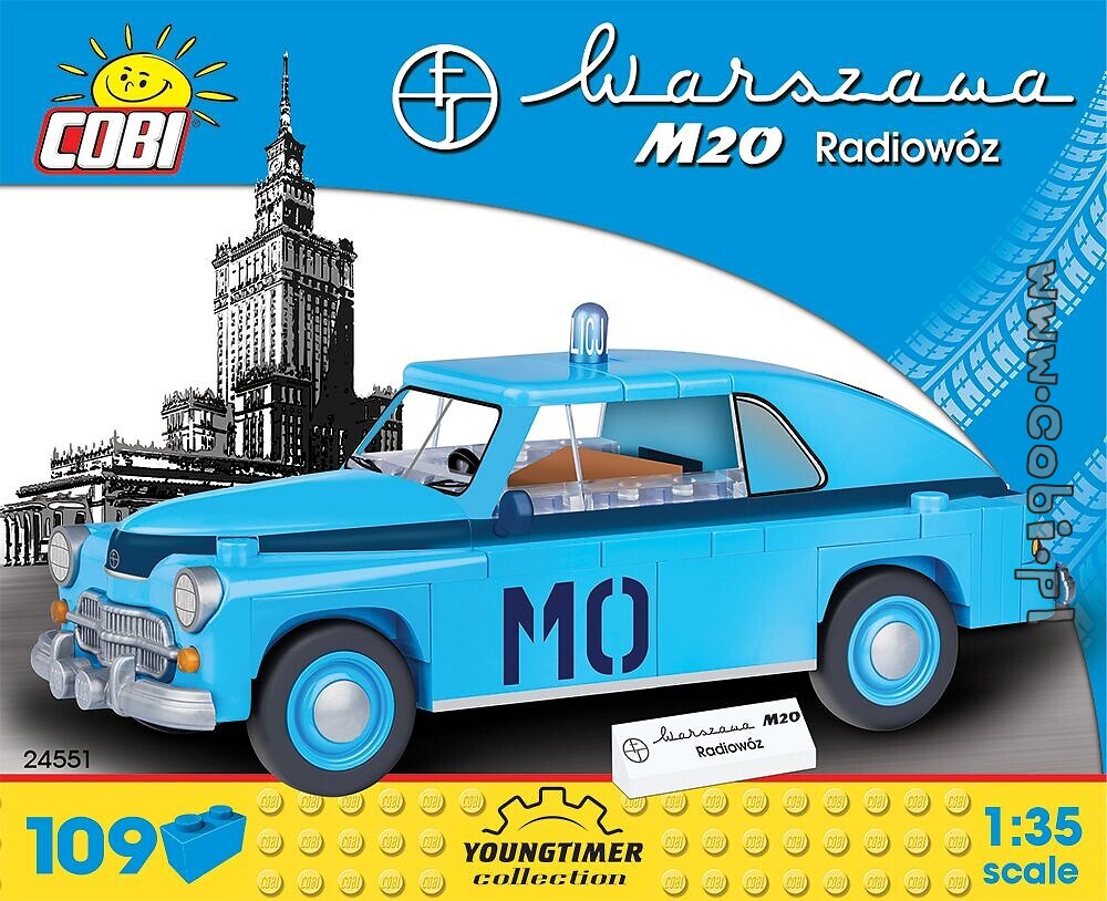 Cobi 24551 Warszawa M20 Radiowóz Auto Bausatz 109 Teile Youngtimer Polizei 
