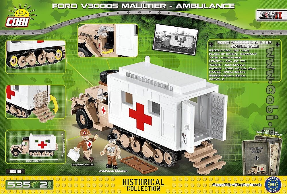 2518 Cobi World War II ford v3000s mula Ambulance cobi