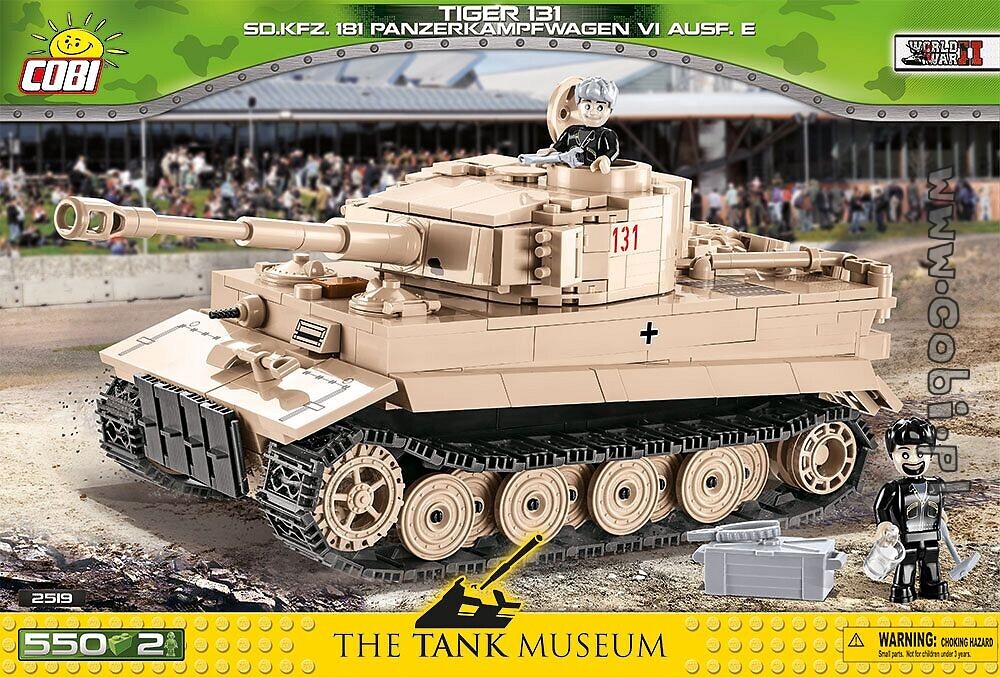 WWII Pz.Kpfw Building Blocks - VI Tiger 1 Tank #131 Bovington Cobi-2519 