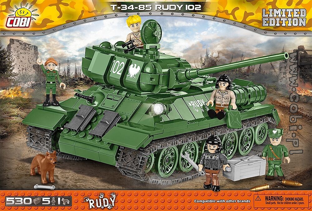 COBI T-34/85 Rudy Tank Toys & Games Building Toys ...