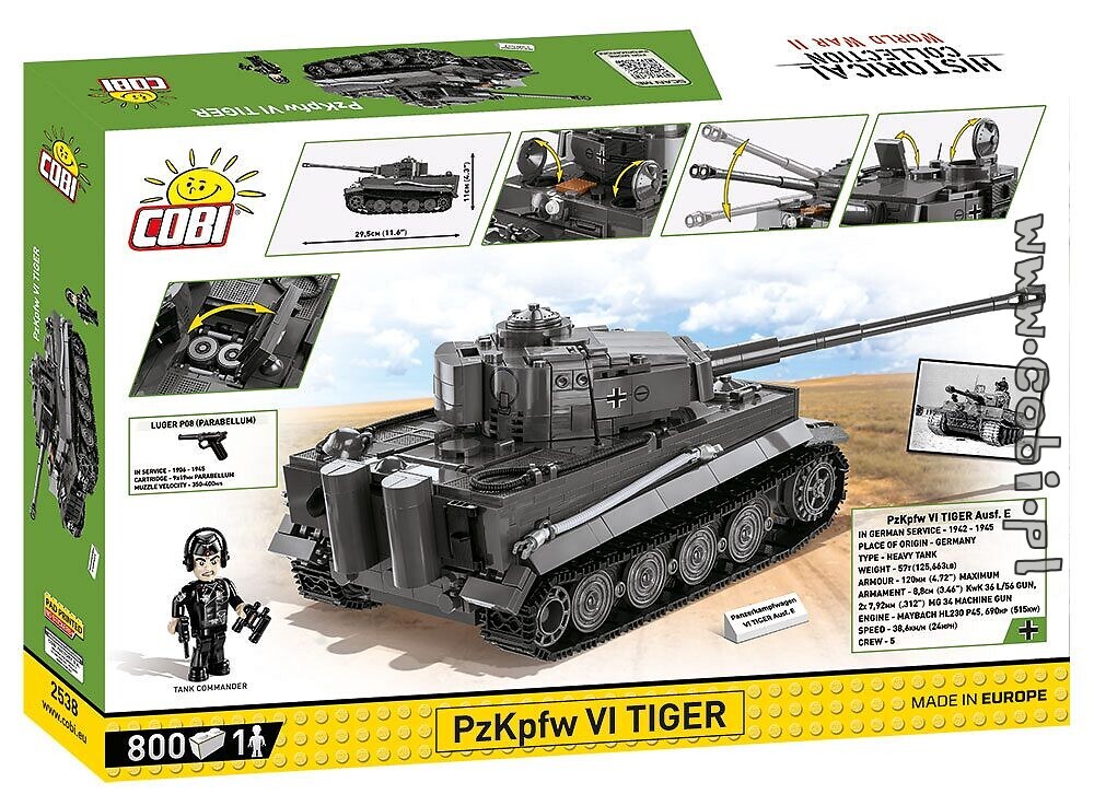 Panzerkampfwagen VI Tiger Ausf.E COBI COB2538 1 figurine 800 pièces
