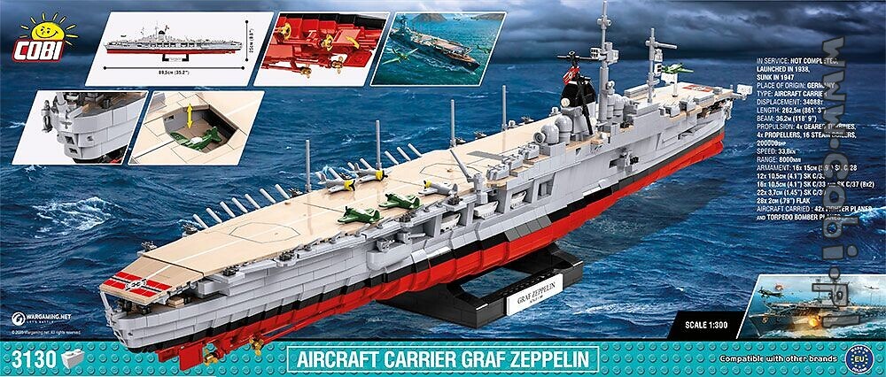 Cobi 3086 Graf Zeppelin Flugzeugträger NEU World of Warships 