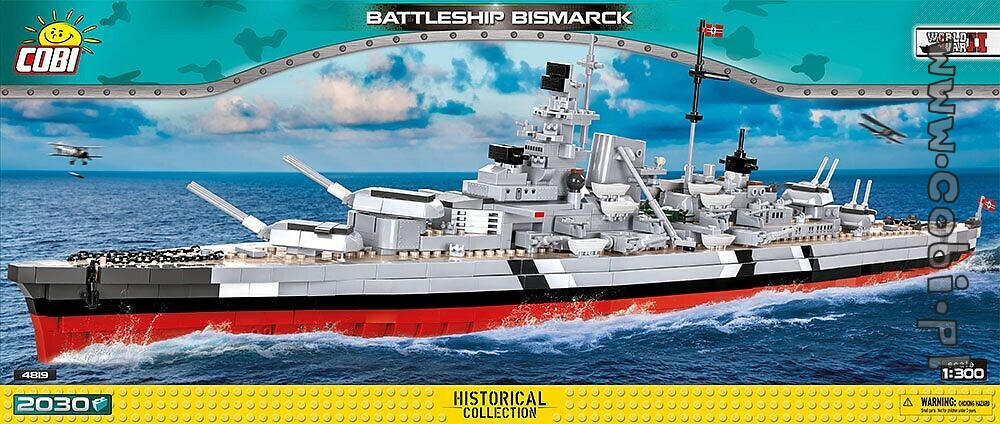 Cobi Battleship Bismarck Historical Collection Klemmbausteine Modell Nr.4819 