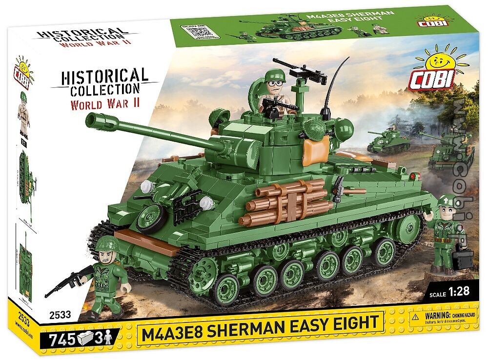 COBI Panzer M4A3E8 Sherman Easy Eight Fahrzeug World War 2 Kunststoff 315 Teile 
