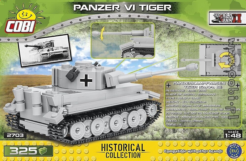 Cobi 2703 Panzer VI Tiger World War II Historical Collection 