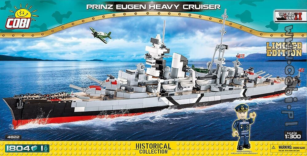 COBI TOYS #4823 Historical Collection Prinz Eugen Heavy Cruise Ship DAMAGED BOX