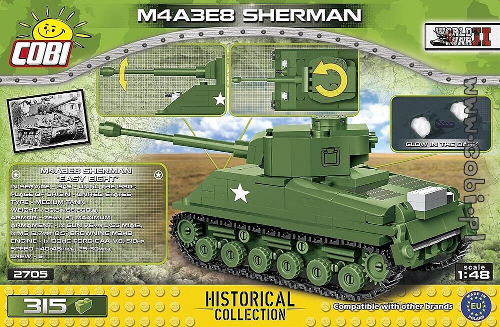 Cobi 2533-small army-WWII m4a3e8 Sherman-Easy eight-nuevo 