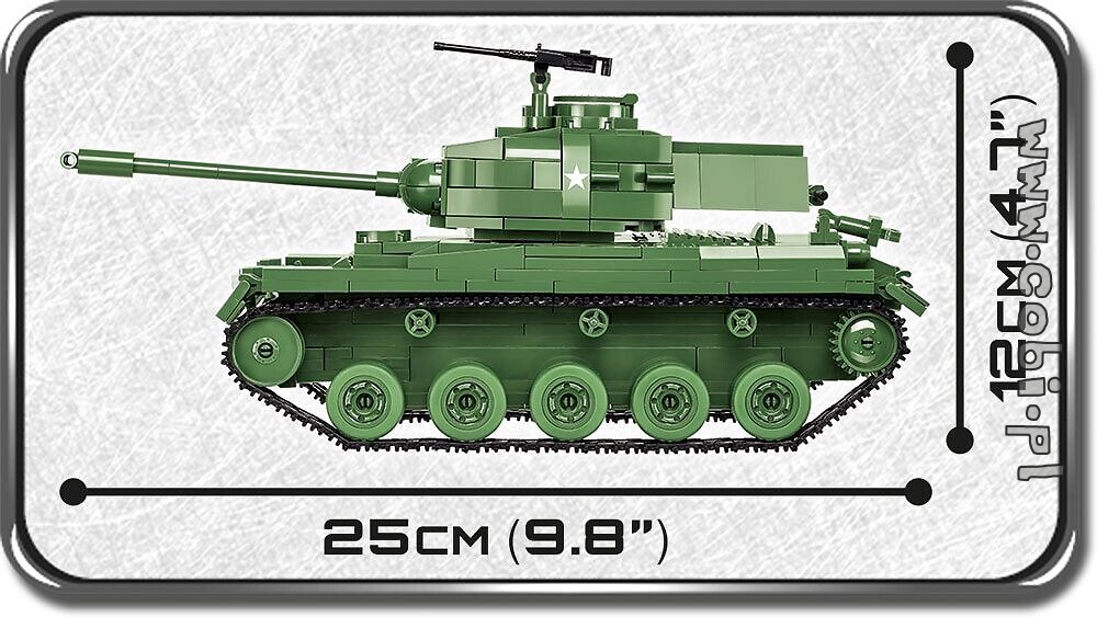 2239 COBI M41A3 Walker Bulldog - 625 elem - Vietnam War era US light tank 