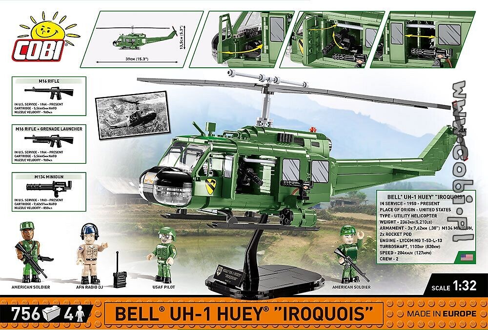 Executive Édition Cobi 2422 Bell UH-1 Huey Iroquois Historical Collection 