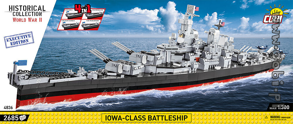 St korting blootstelling Iowa-Class Battleship (4in1) - Executive Edition - WW2 Historical  Collection - for kids 10 | Cobi Toys