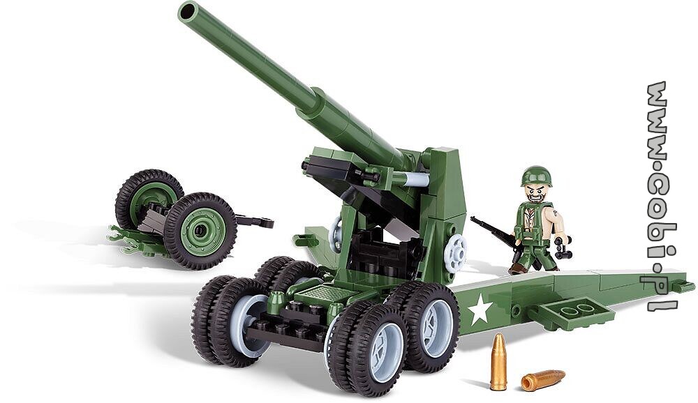 COBI Small Army WWII 2369 155 mm Gun M1 Long Tom 155pc gunner figure 