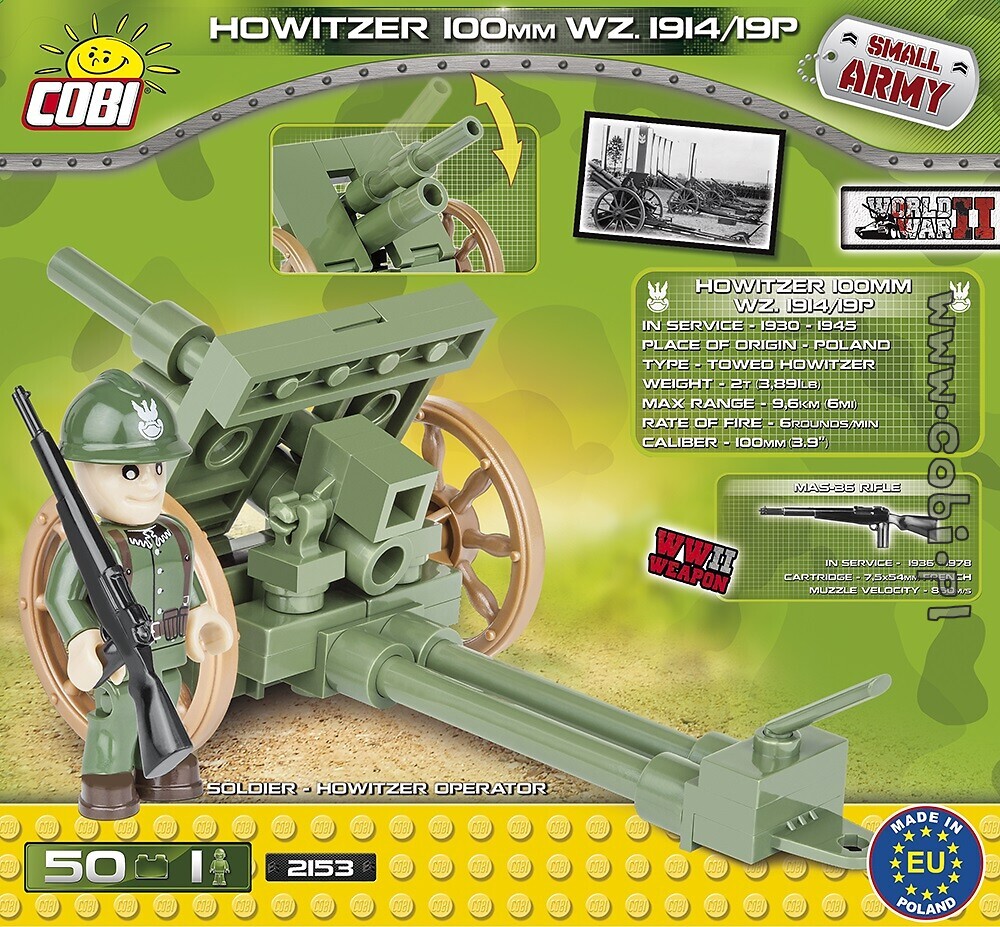 WWII Howitzer 100mm Wz 1914/19P Neu Cobi 2153 Small Army 