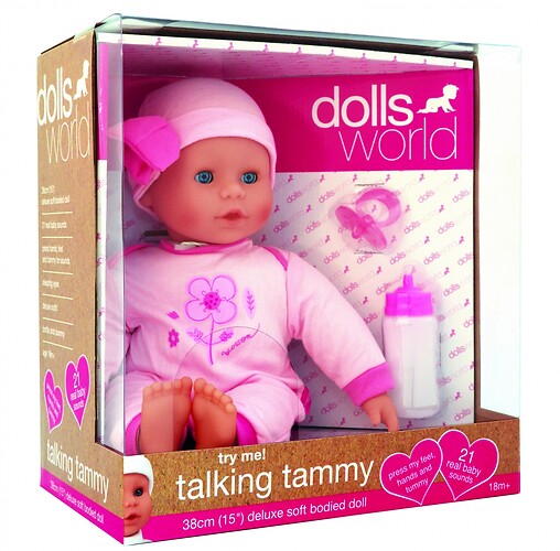 Lalka Bobas Talking Tommy Dolls World 38 cm