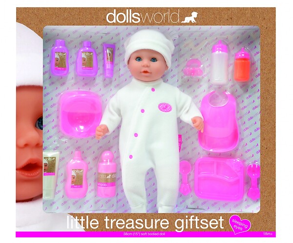 Lalka Bobas Little Treasure Set Dolls World 38 cm