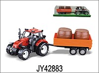 Traktor farmerski z przyczepą i beczkami 36...