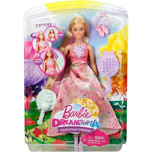 Barbie Księżniczki Kolorowe Fryzury DWH41