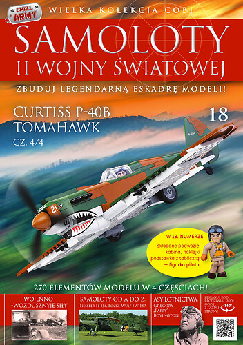 Curtiss P-40B Tomahawk cz.4/4 Samoloty WWII nr 18