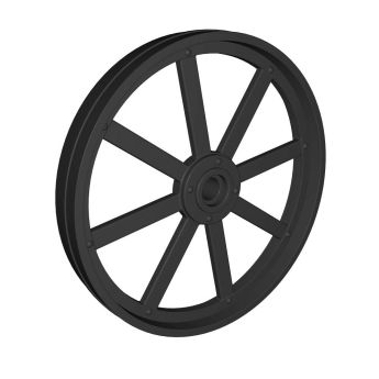 8 spoke wheel large, black
