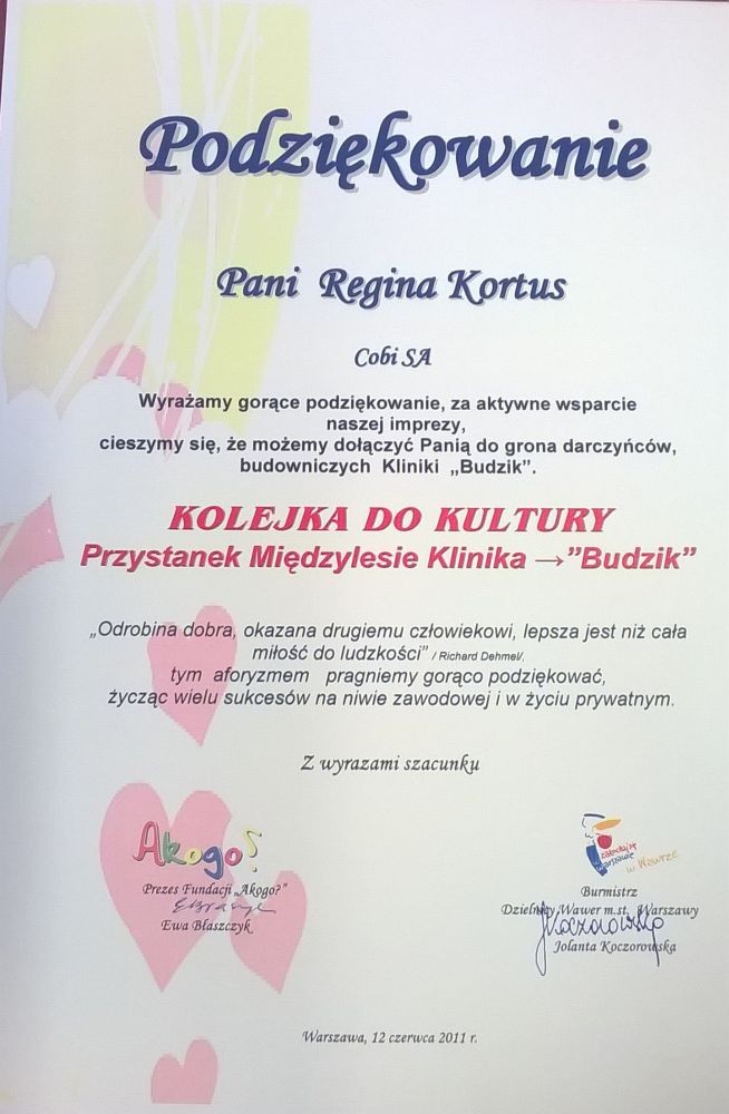 Podziękowanie od Fundacji "Akogo"