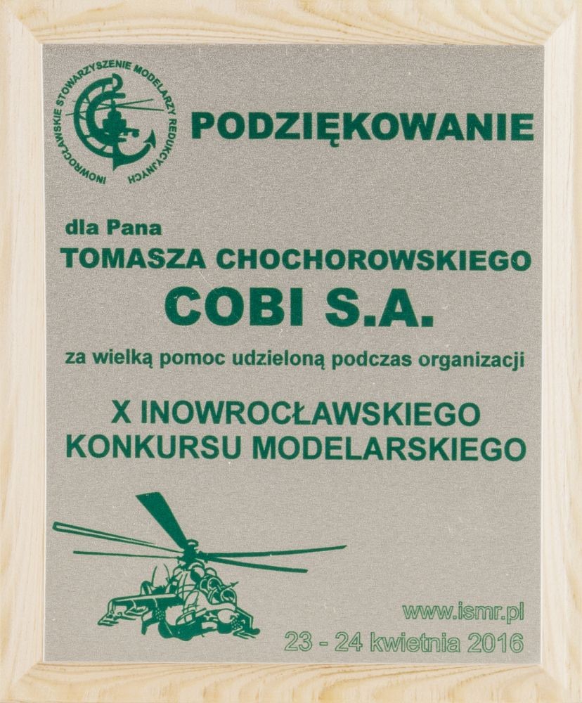 Podziękowanie od Modelarzy z Inowrocławia