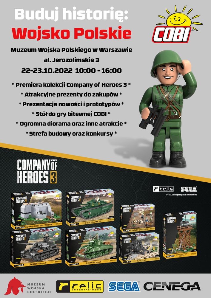 Zapraszamy na wydarzenie - Buduj Historię: Wojsko Polskie i premiera kolekcji "Company of Heroes" w Muzeum WP w Warszawie