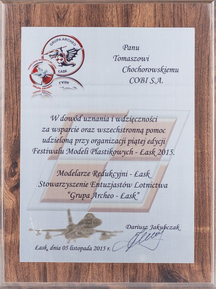 Podziękowanie od Modelarzy z Łaska