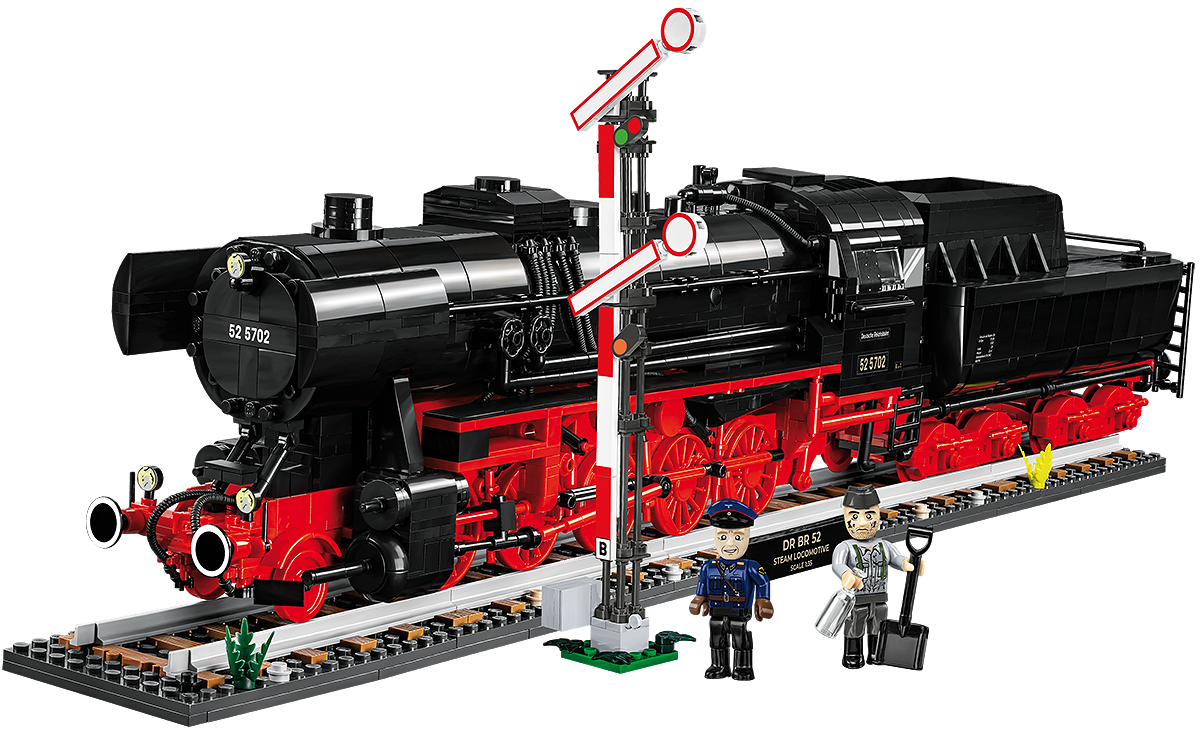 DR BR 52 Steam Locomotive & Railway Semaphore