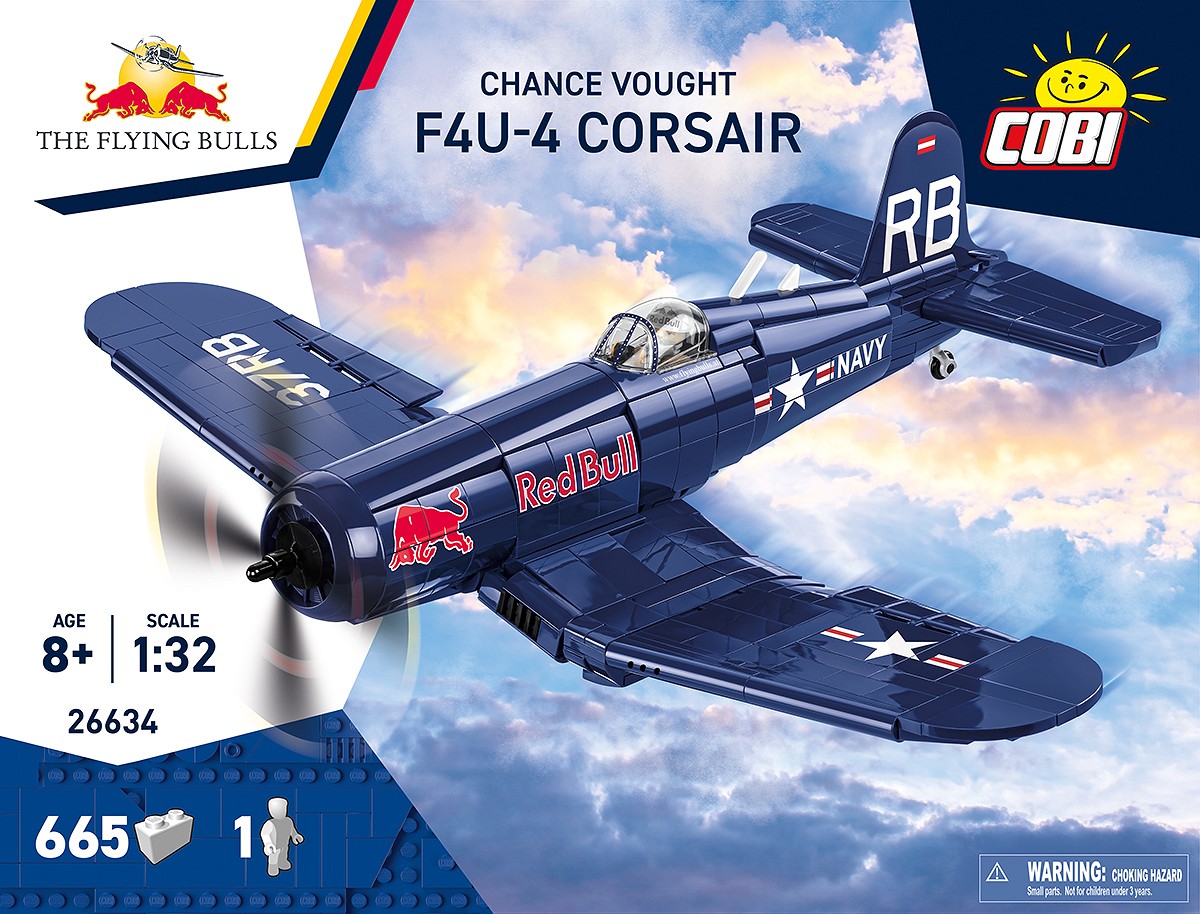 Front opakowania zestawu z modelem myśliwca CHANCE VOUGHT F4U-4 CORSAIR.