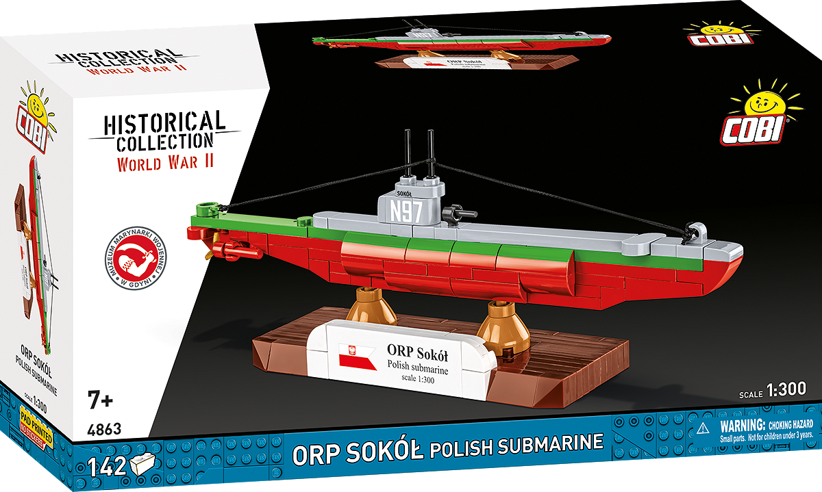 Model ORP Sokół z klocków